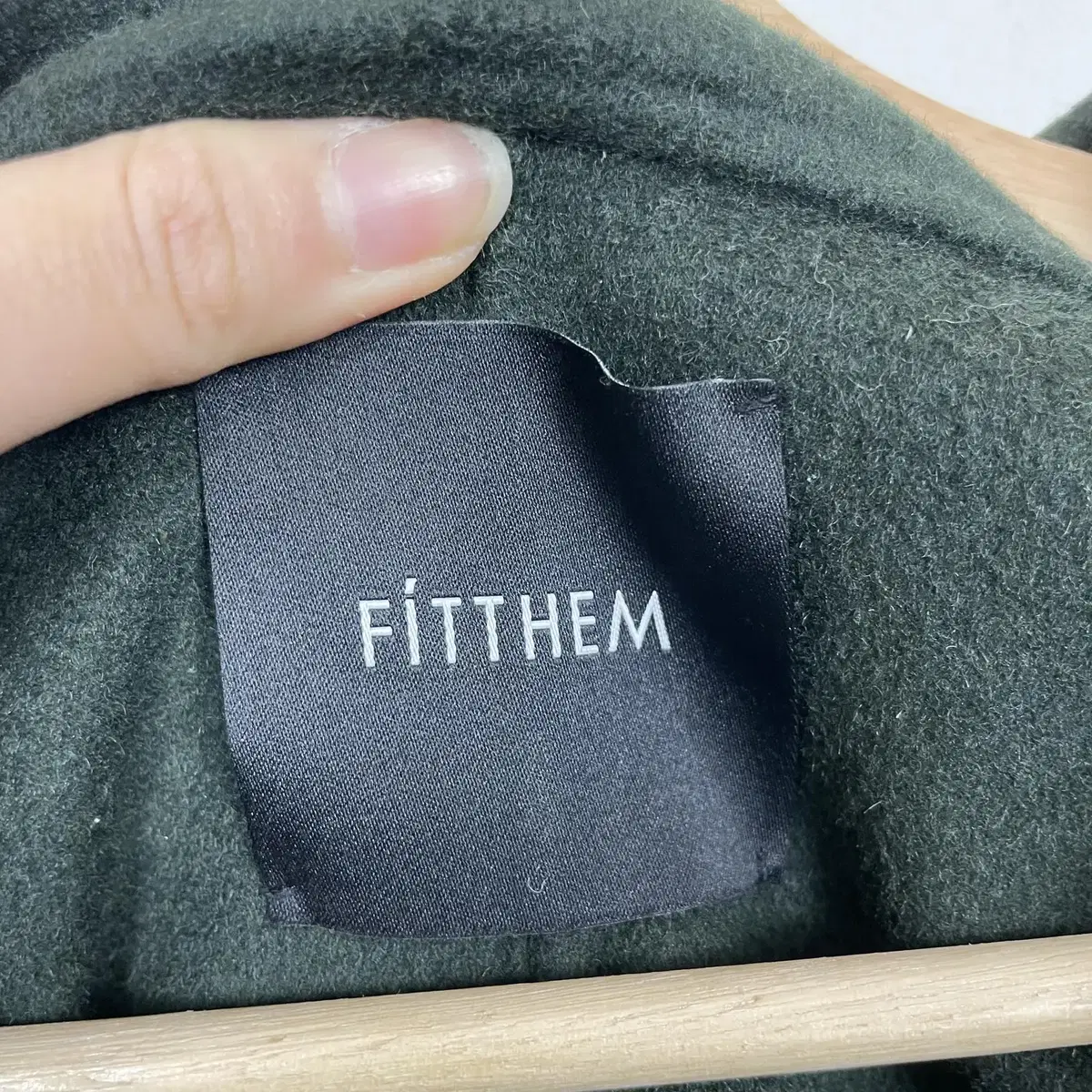 Fitthem 그린 실버버튼 싱글 코트