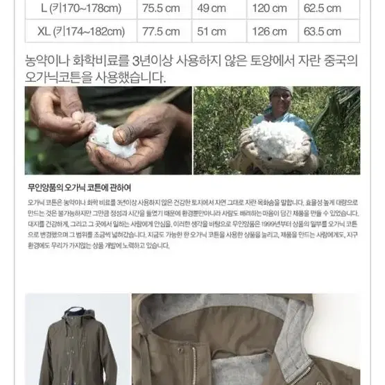 Muji labo 후드 트윌 블루종