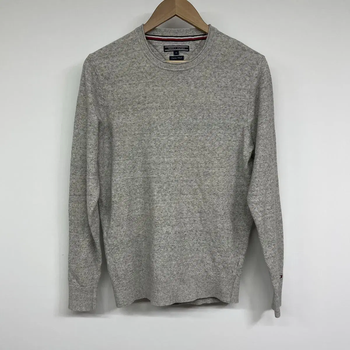 [Tommy Hilfiger] Wool knit long sleeve shirt (L)