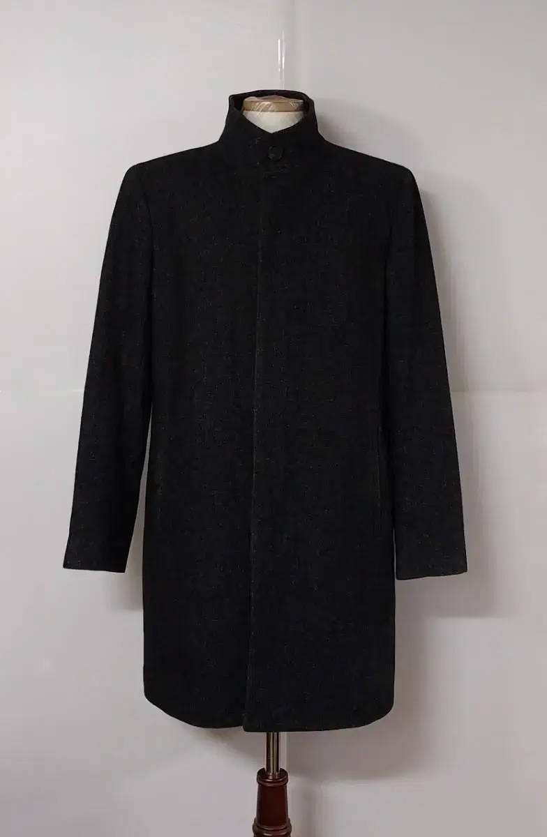 105)Terry wool blend slim fit luxury men's long coat