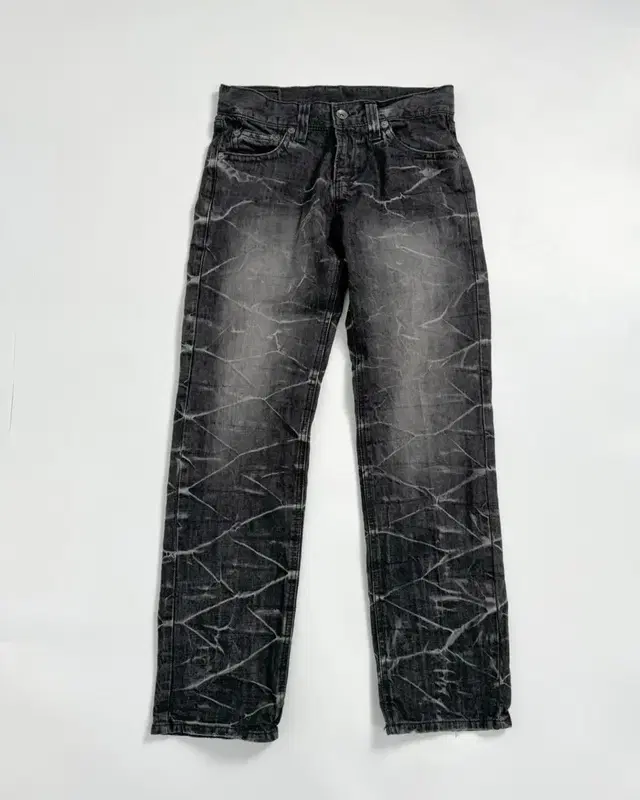 Vintage crack washing denim pants