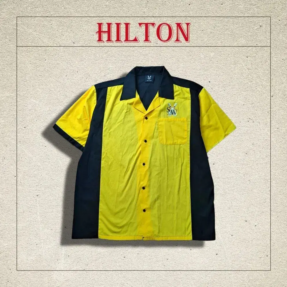 [Hilton] USA Vintage Bowling Shirt