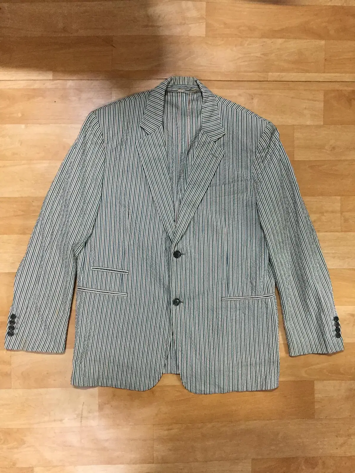 HERMES Seersucker blazer(cotton/poly)52 size 52