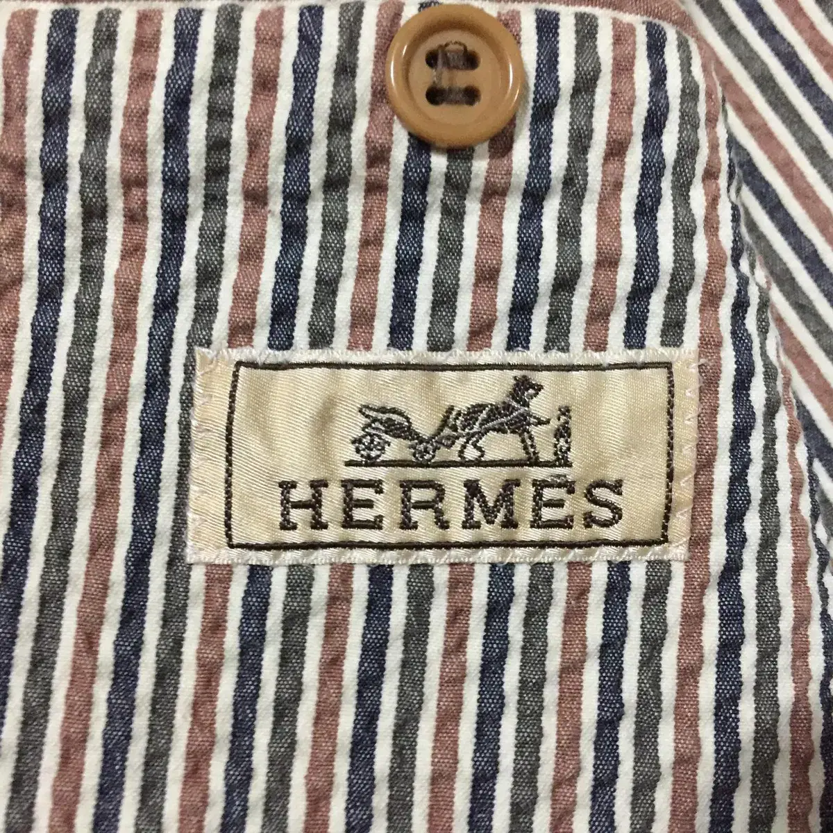 HERMES 시어서커 블레이저(코튼/폴.우)52 사이즈