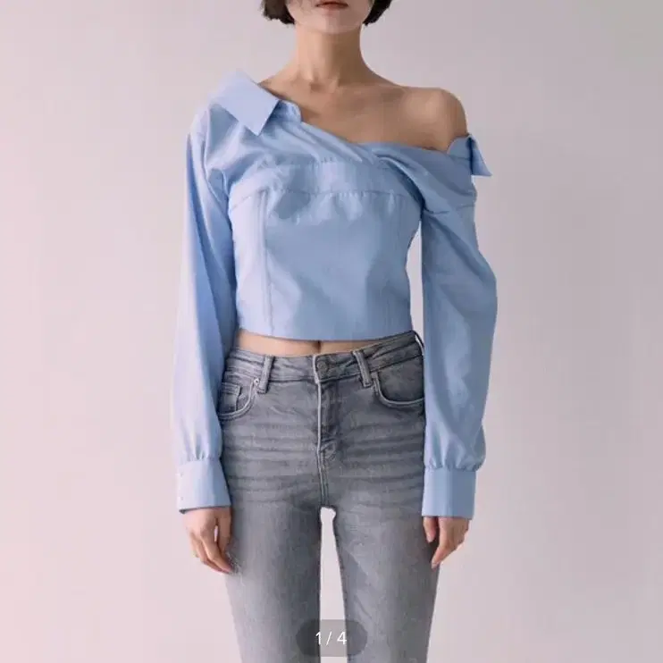 낫유어로즈 Ines shirts bustier (Blue)