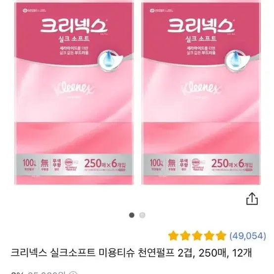 크리넥스 실크소프트 화장지 12팩 묶음