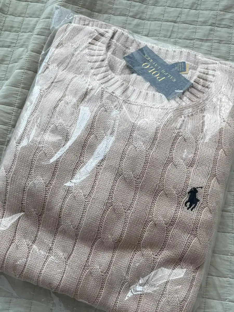 Polo Cable Sweater Ivory Knit Size L New for Sale!