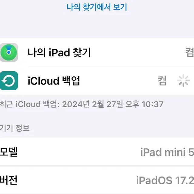 아이패드 미니 5세대 256GB wifi와이파이 모델실버 풀박스