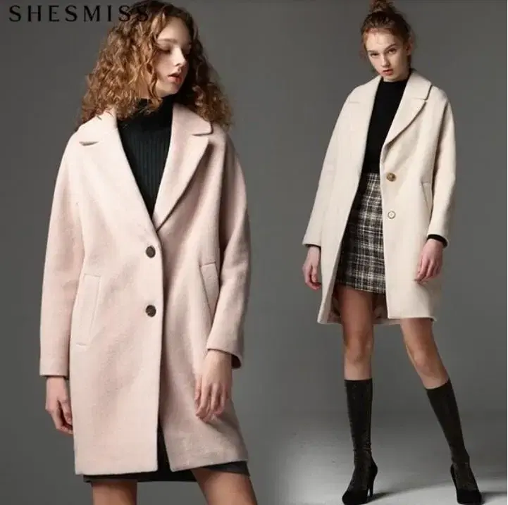 (New Product) She's Miss Celebrity Pastel Overfit Wool Coat Cream (List Price: 5