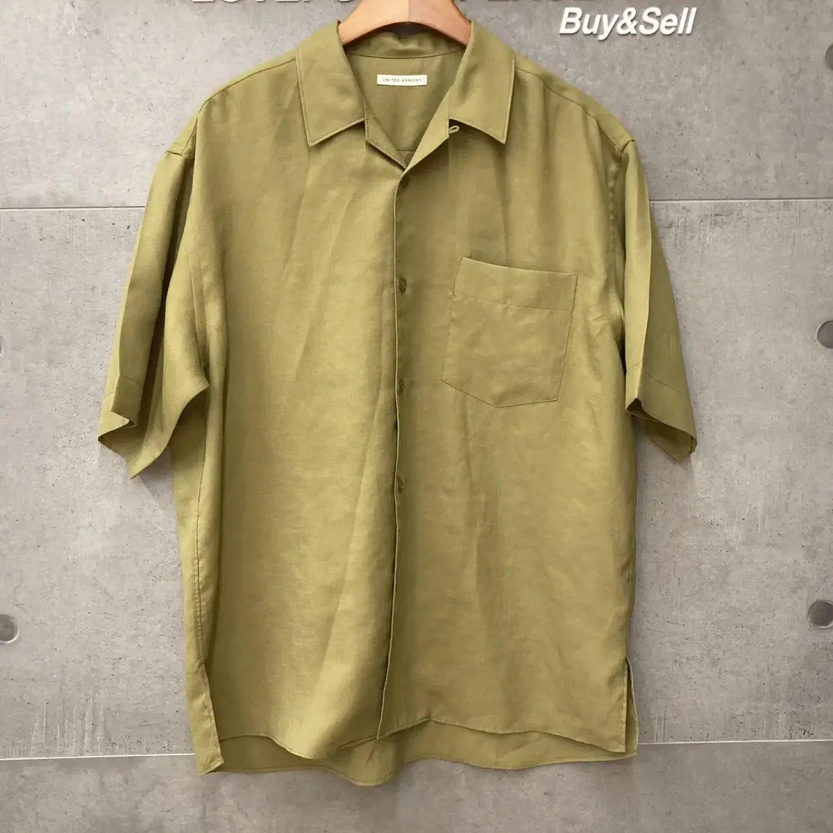 United Arrows Open Kara Short-Sleeved Shirt Khaki-G011815