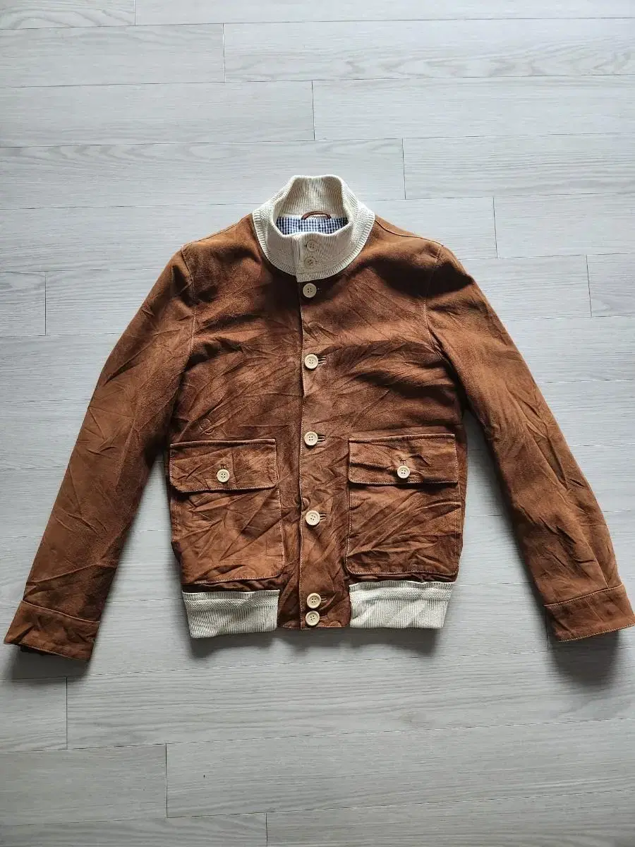 Genuine 50 CINQUANTA crinkled sheepskin suede jacket -eu42