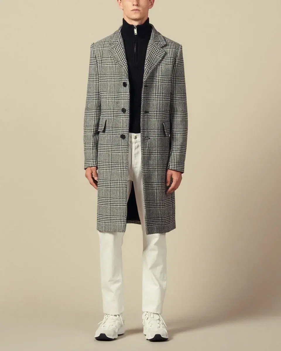 (New/Genuine) Sandro Glencheck Wool Coat size M