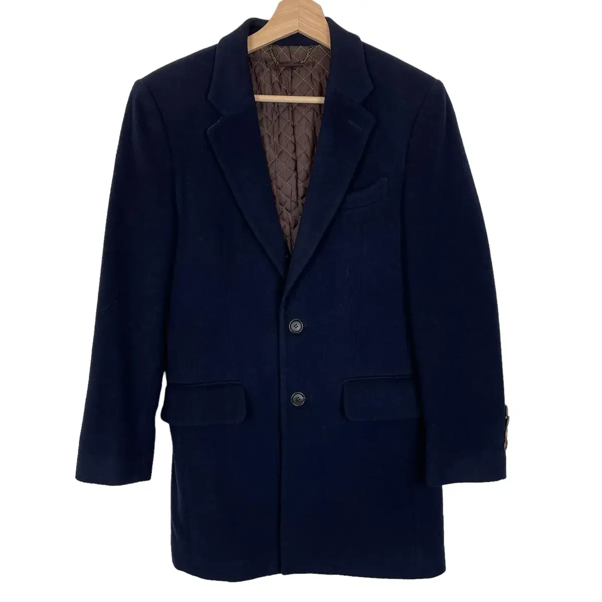 JIA Navy wool-cashmere coat jacket