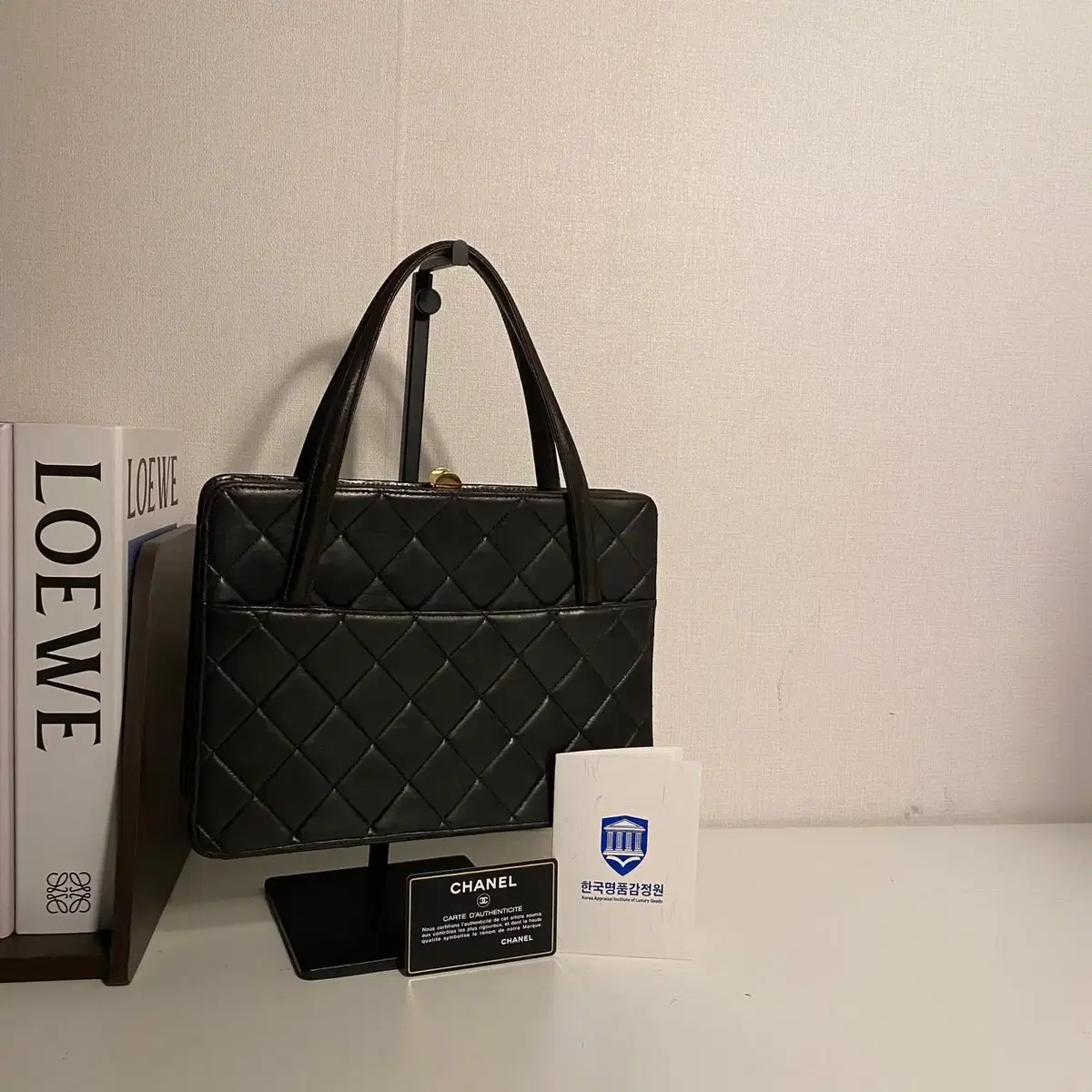 CHANEL / 빈티지 샤넬 4번대 마틀라세 다크브라운 램스킨 핸드백