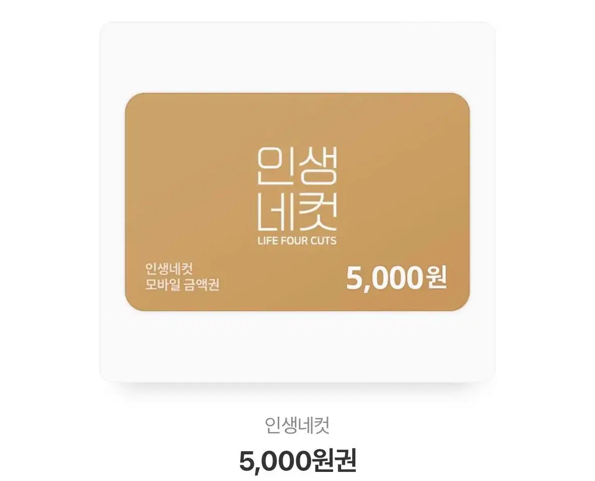 인생네컷 5000원권