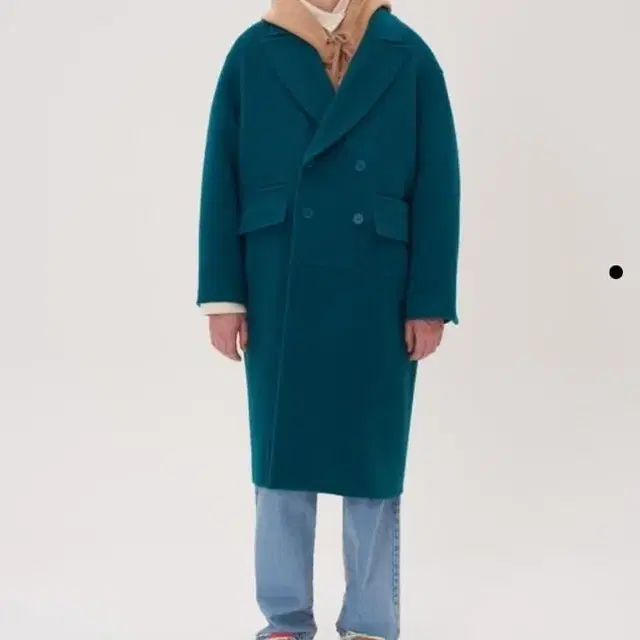 아더에러 Drop shoulder double coat Green