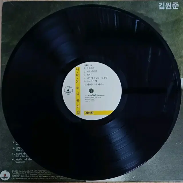 김원준LP MINT 2집 초반 - 서로 다른길/나에게 떠나는 여행