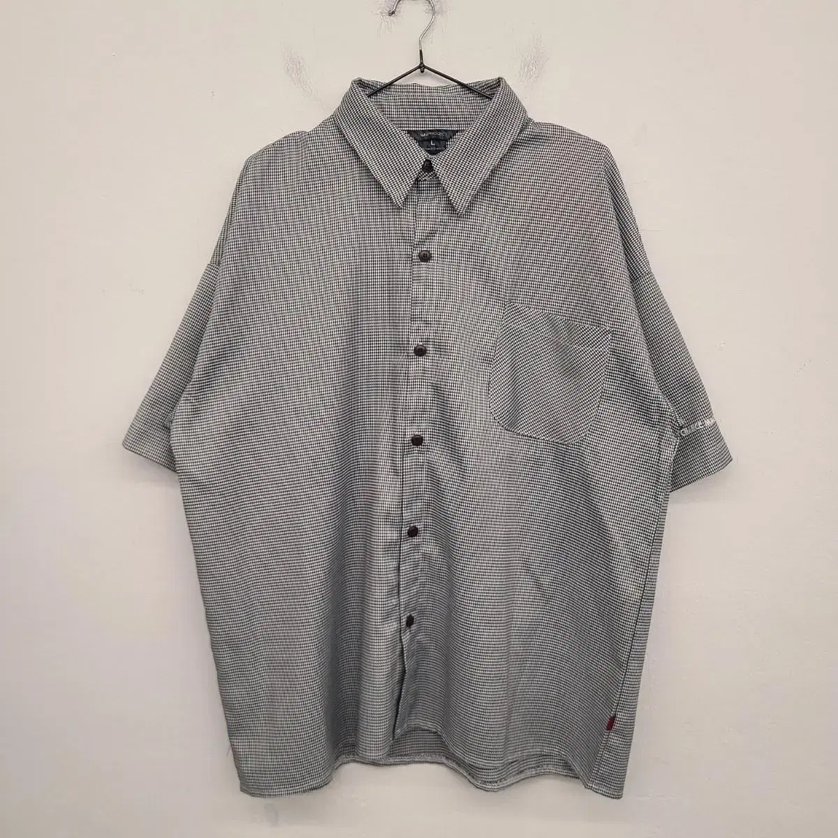 [100/L] Fairplay overfit check short sleeve shirt for sale.