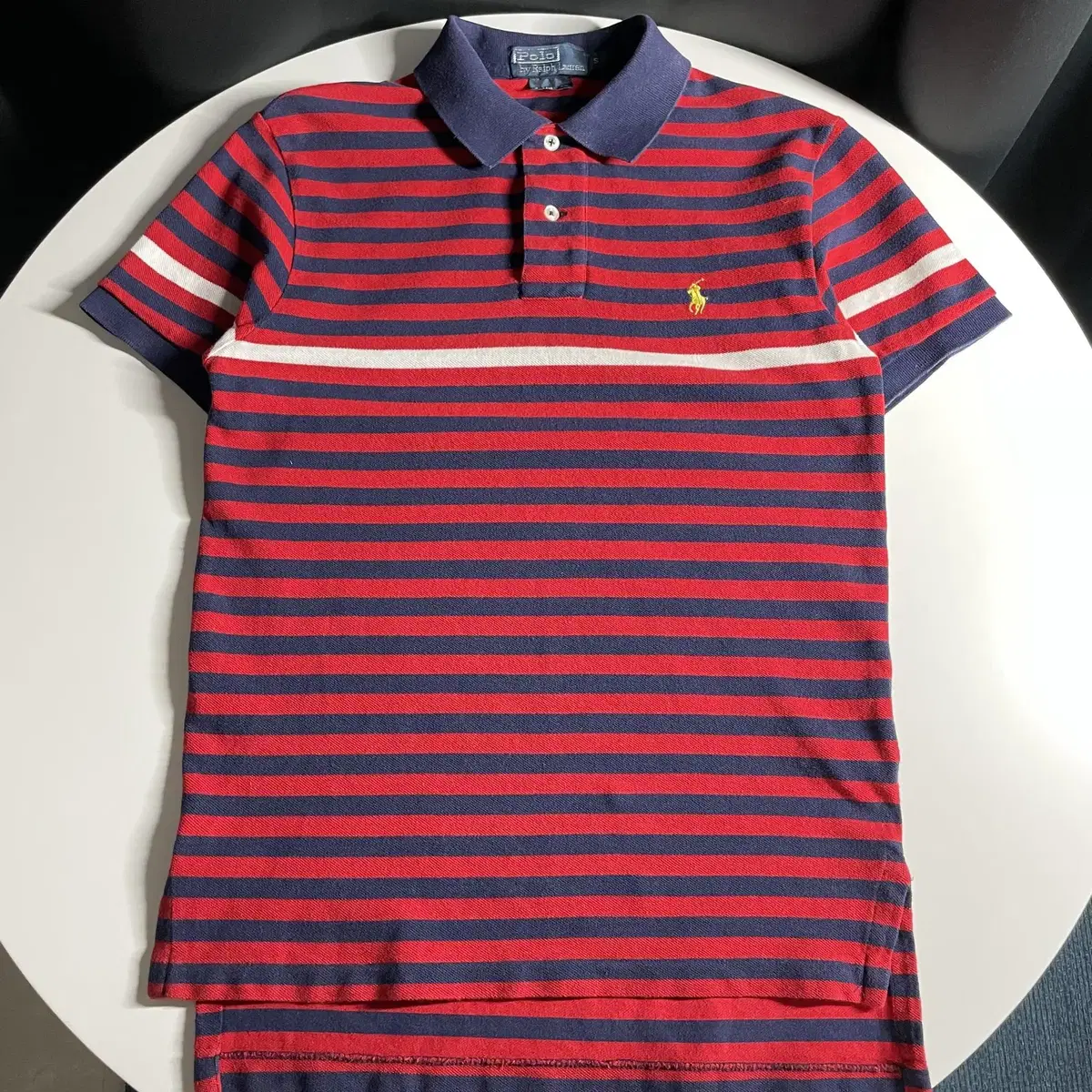 [S] Polo Ralph Lauren Custom fit striped pk short sleeve karati 3330