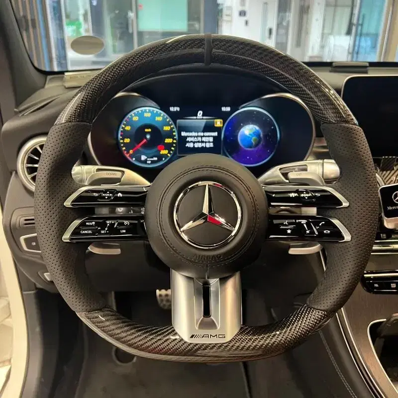 벤츠 AMG 잠자리카본핸들 순정형 D컷 glc . Gle