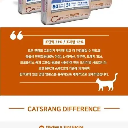 단하루선착순특가 업그레이드형캐츠랑전연령점보20KG고양이사료40900원