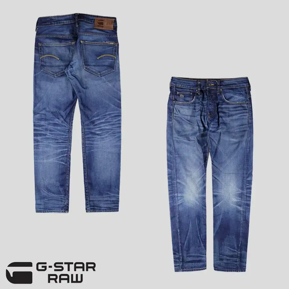 G-STAR RAW 지스타로우 3301 중청워싱 슬림 스트레이트핏 버튼플