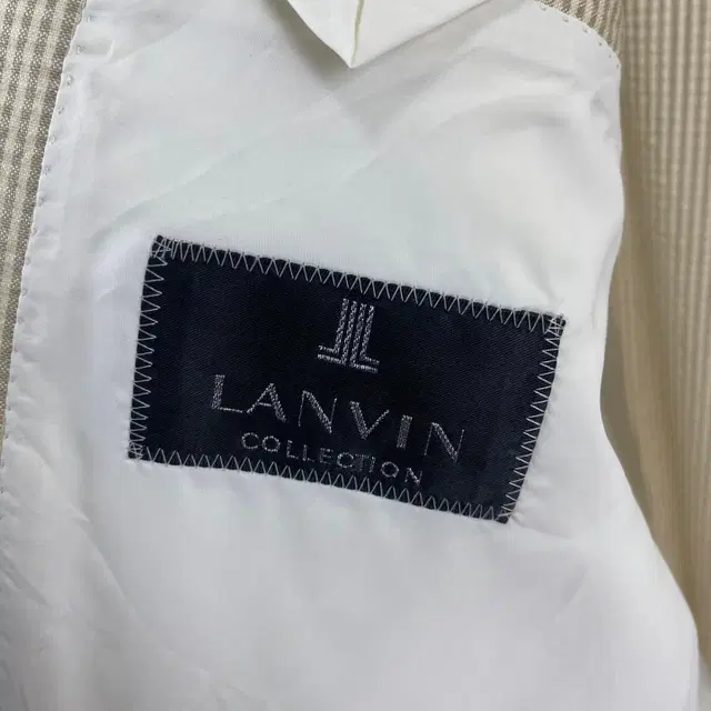 빈티지 LANVIN COLLECTION 울 실크 체크 패턴 블레이저 자켓