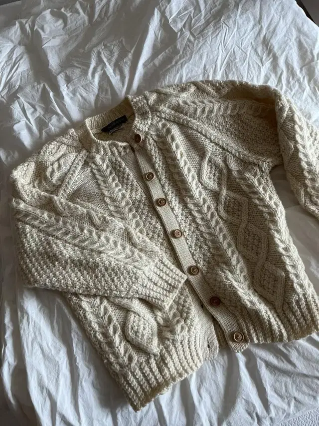 NEW YORKER 아이보리가디건(hand knit) 빈티지