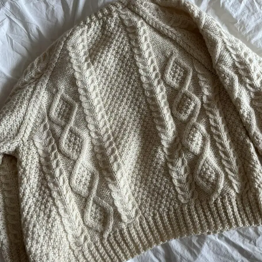 NEW YORKER 아이보리가디건(hand knit) 빈티지