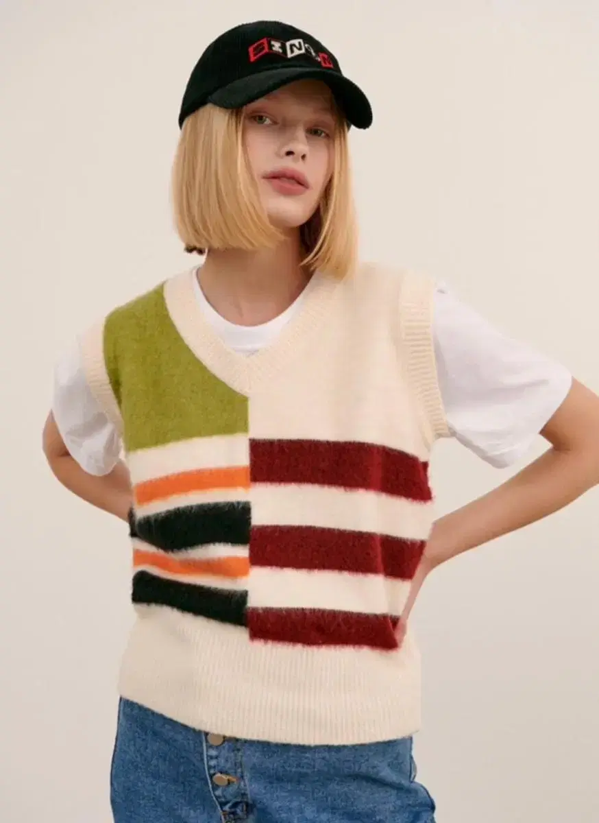 시눈(sinoon) - Color Block Knit Vest