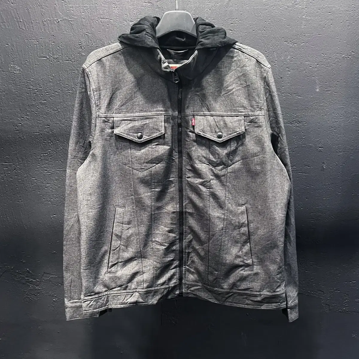 Levi's Gray Multi-Pocket Vintage Hooded Work Jacket