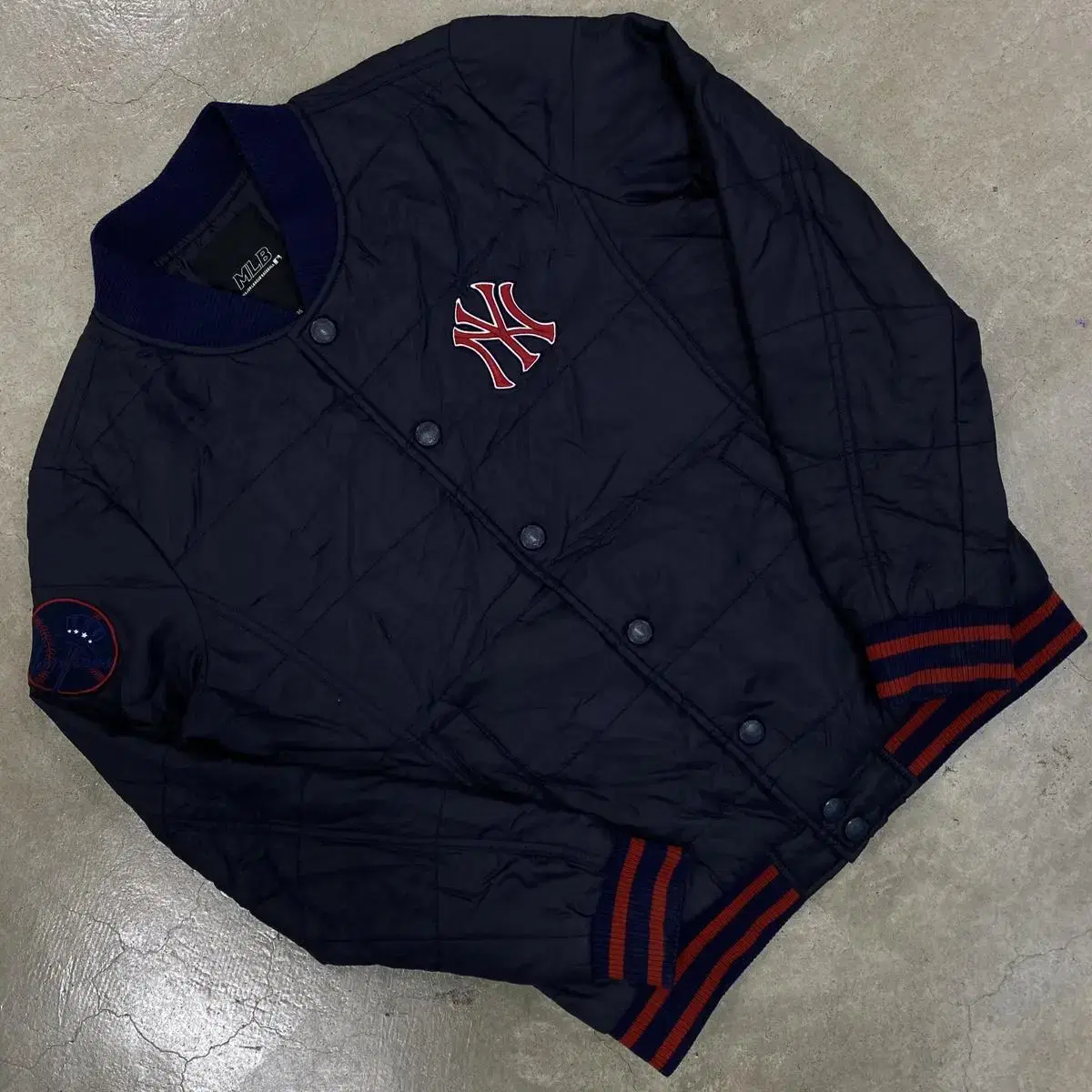 MLB New York Yankees Small Logo Navy Varsity Jacket