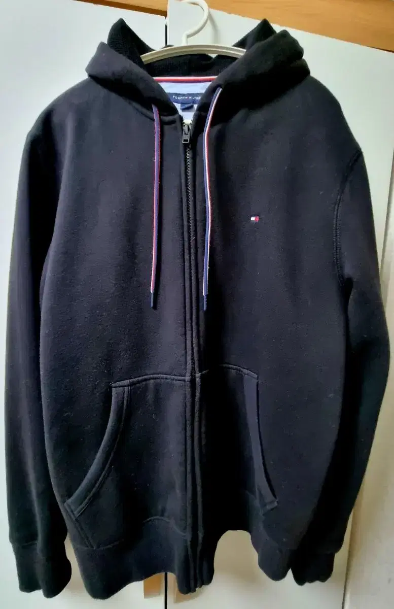 Tommy Hilfiger Black Brushed Hooded Zip-Up Jacket M size