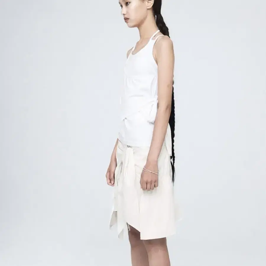 나체 NACHE PUCKERING TIE SKIRT IVORY