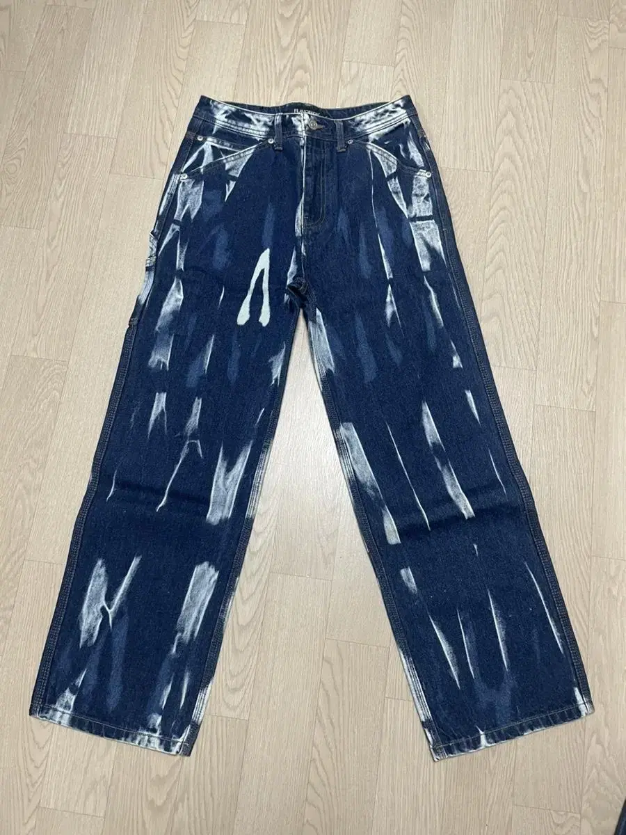 Tie-dyed Washed Carpenter Denim Pants