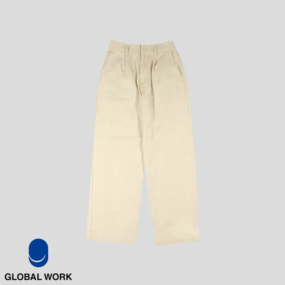 GlobalWorks Ivory Oatmeal Backbanding One Tuck Cotton100 Wide Fit Amekaji City