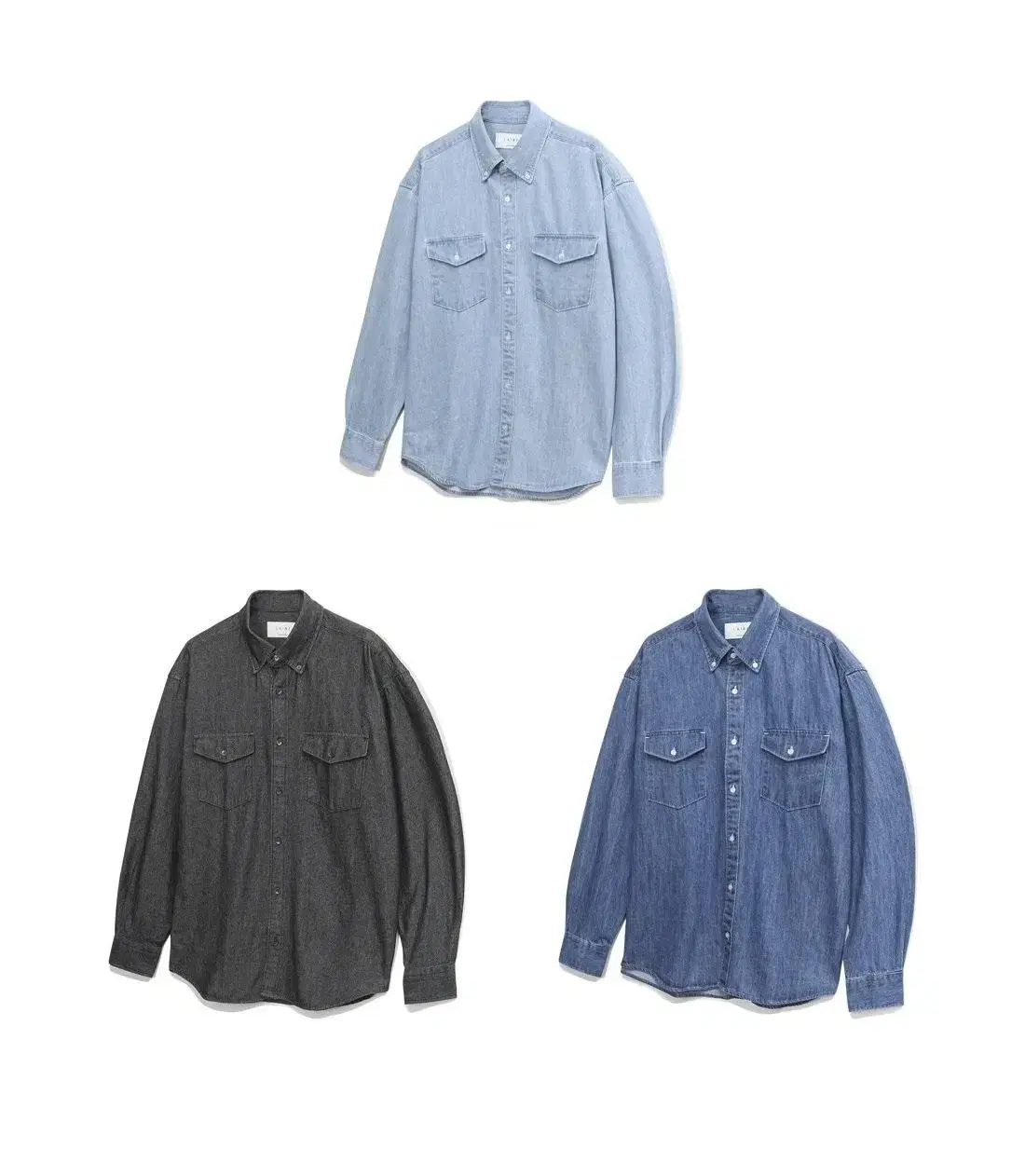 LAINE Denim Two-Pocket Shirt 3color