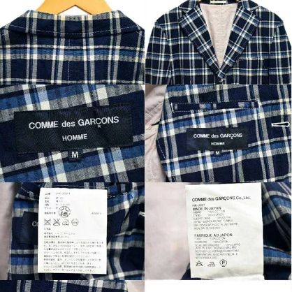 COMME des garcons 꼼데가르송 옴므 테일러드 체크 자켓