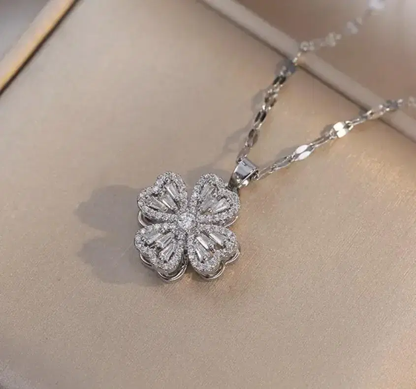 [New Product] 18k Gold-plated Clover Pendant Necklace #Surgical#Silver#Gold-plated#14k#