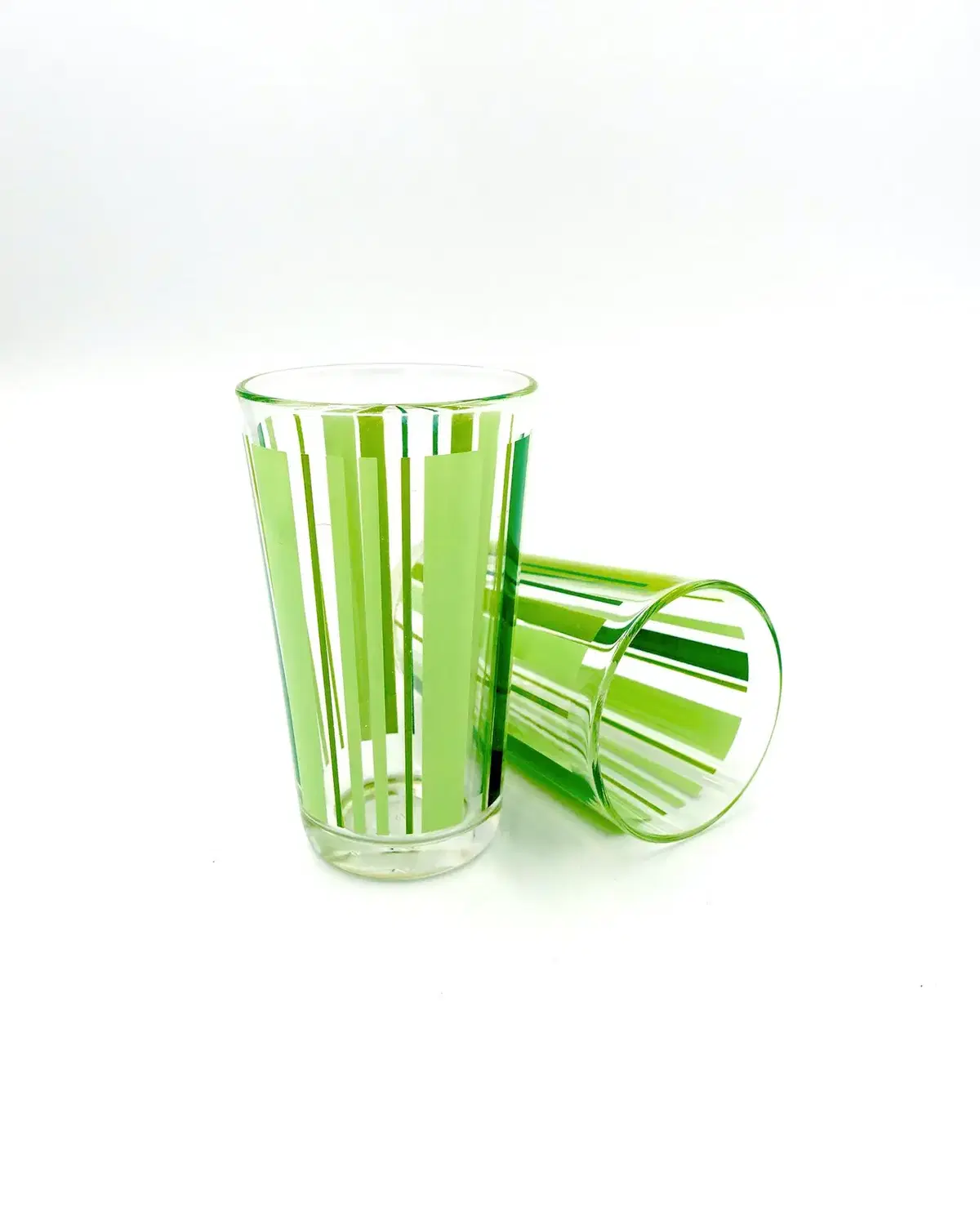 JPN VINTAGE DESIGN GLASS SET 2P (Green)