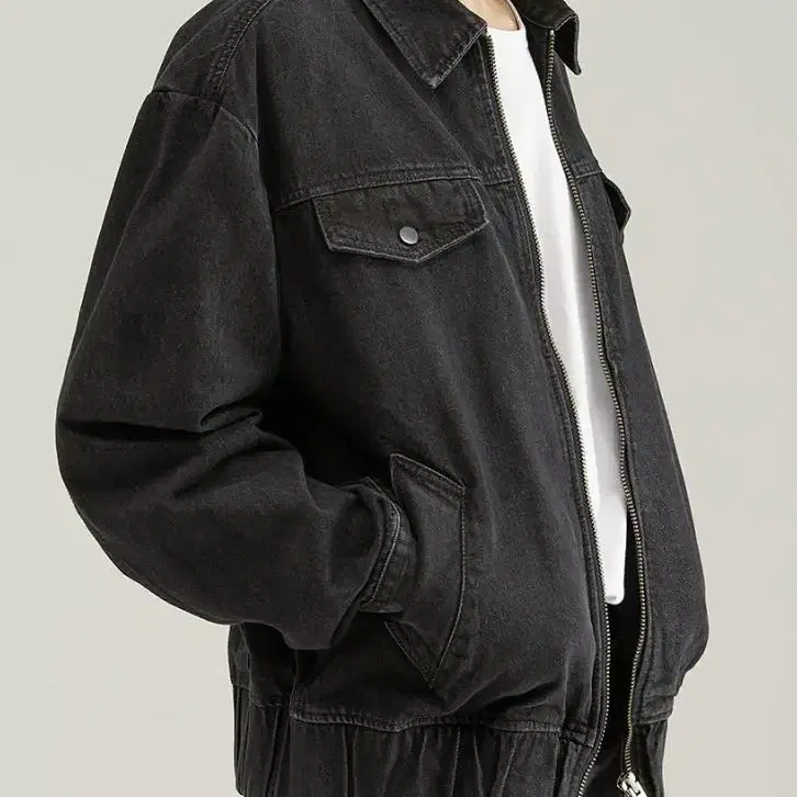 86로드 2725 WASHINGDENIM ZIPPER JACKET 흑청s