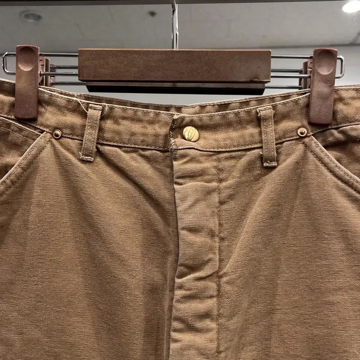 70s Carhartt 칼하트 던가리핏 싱글니 퀄티드 워크 팬츠