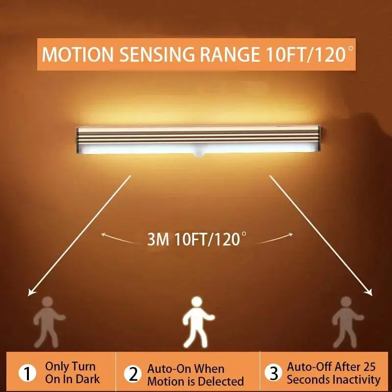 스마트 모션 센서 무선 LED 야간 조명 10X2CM