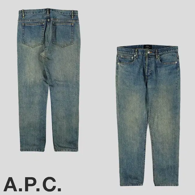 A.P.C 아페쎄 JP 중청 샌드워싱 쁘띠 뉴스탠다드 버튼플라이 청바지