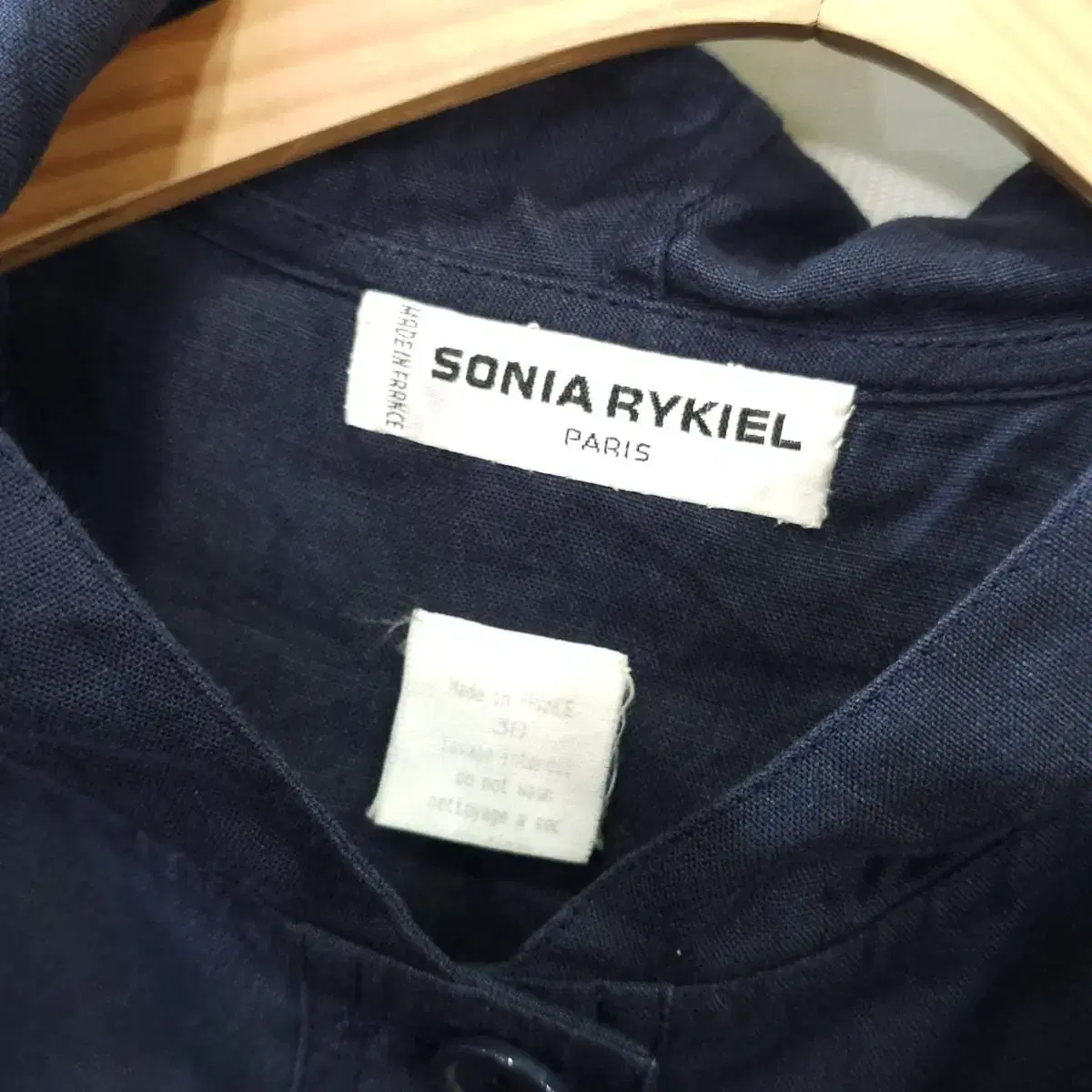 90s SONIA RYKIEL 린넨100% 후드코트-우먼38