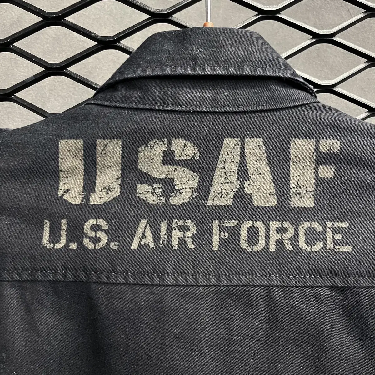 아비렉스 USAF 블랙 투포켓 백 레터링 자켓