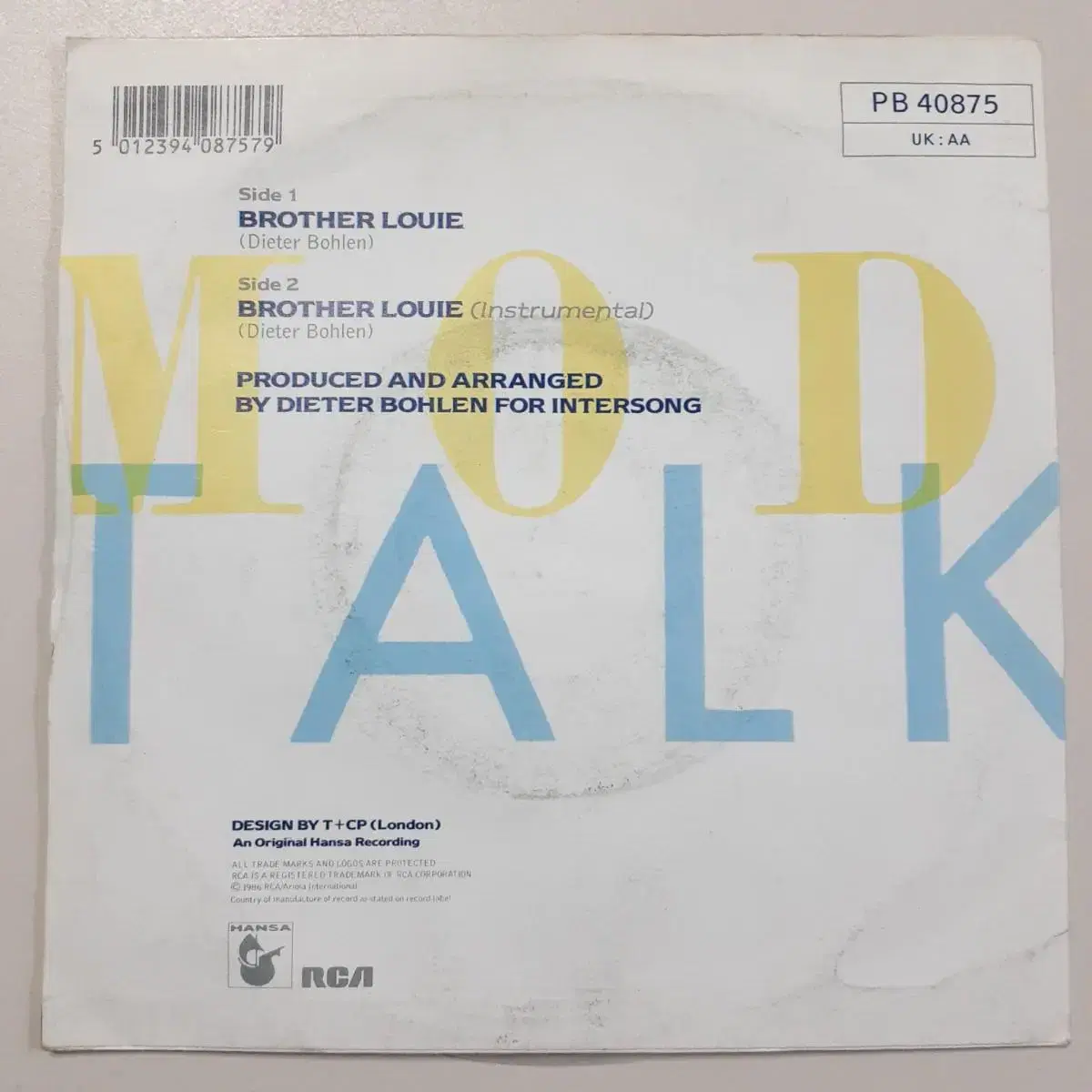 7인치 싱글 EP Modern Talking-Brother Louie