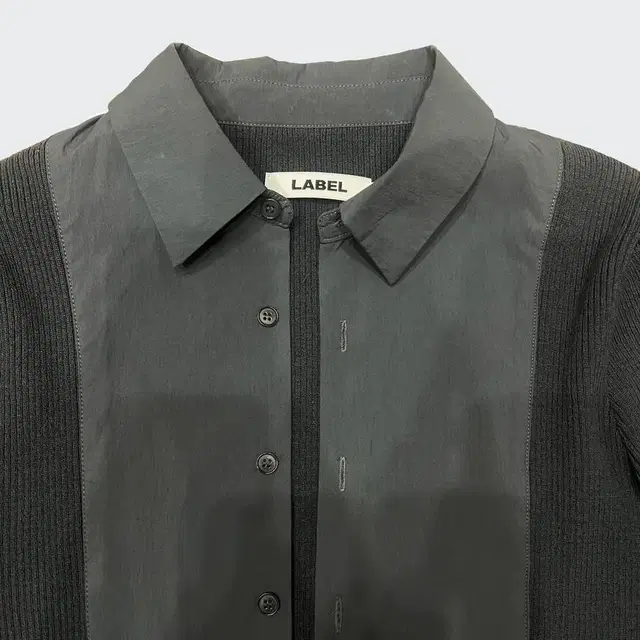 라벨아카이브 paneled knit shirt charcoal