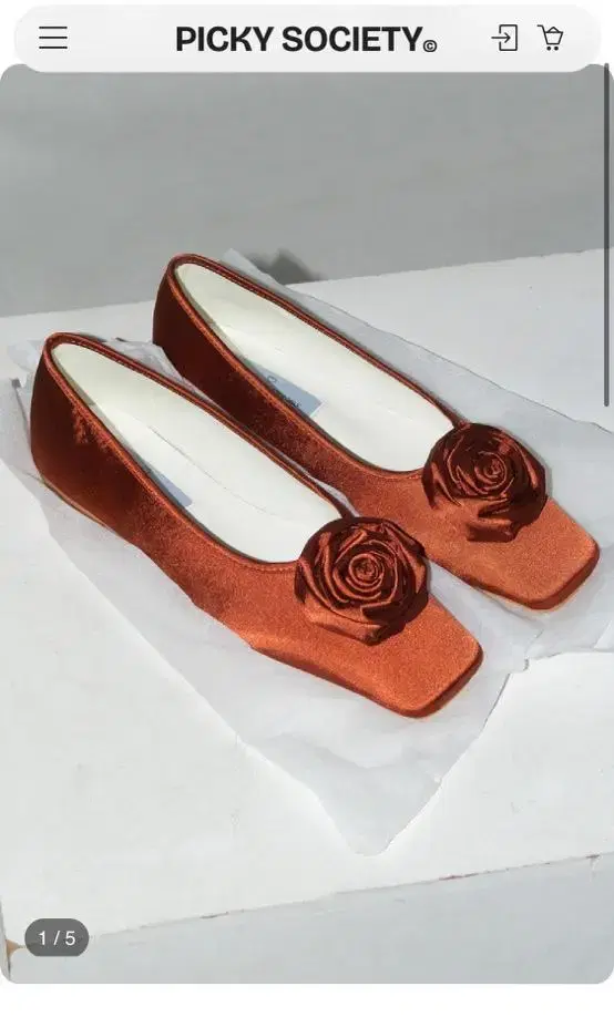 피키소사이트 Silk Rose Flat Shoes