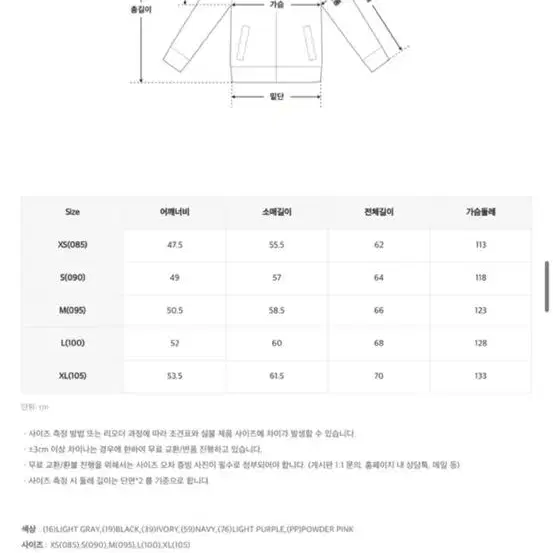 스파오 라이트 자켓 네이비 XL